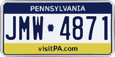 PA license plate JMW4871
