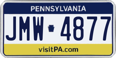 PA license plate JMW4877