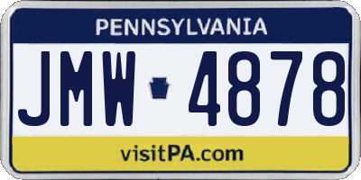 PA license plate JMW4878