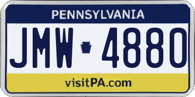 PA license plate JMW4880
