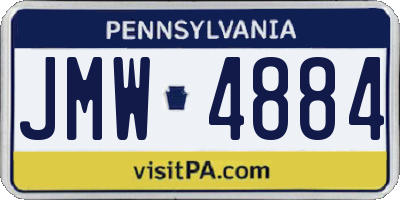 PA license plate JMW4884