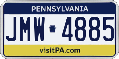 PA license plate JMW4885