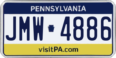 PA license plate JMW4886