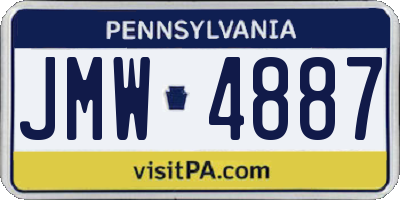 PA license plate JMW4887