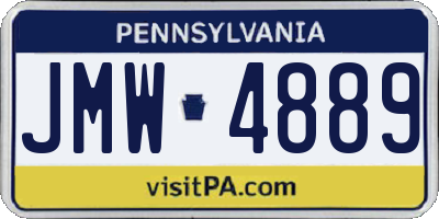 PA license plate JMW4889