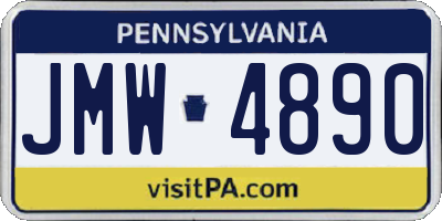 PA license plate JMW4890