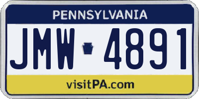 PA license plate JMW4891