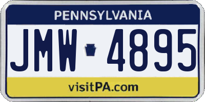 PA license plate JMW4895