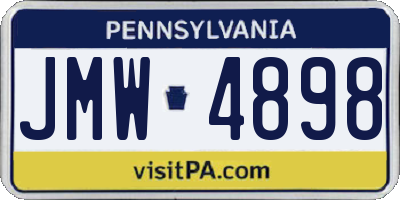 PA license plate JMW4898