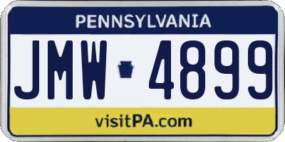 PA license plate JMW4899
