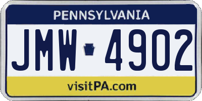 PA license plate JMW4902
