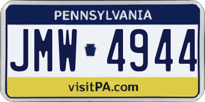 PA license plate JMW4944