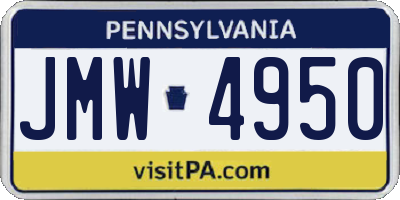 PA license plate JMW4950