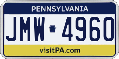 PA license plate JMW4960