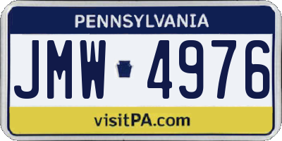 PA license plate JMW4976