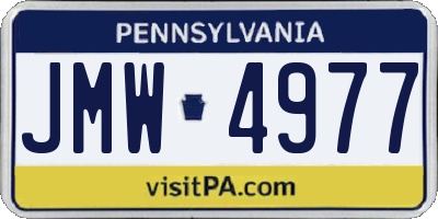 PA license plate JMW4977