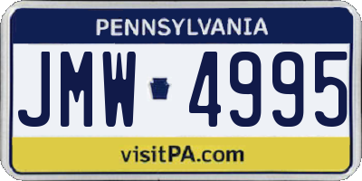 PA license plate JMW4995
