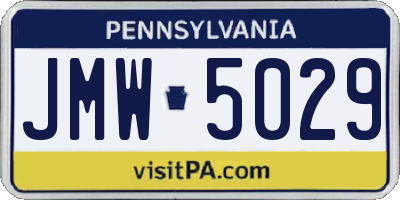 PA license plate JMW5029