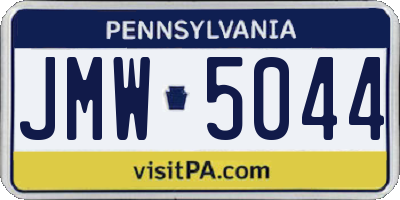 PA license plate JMW5044