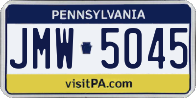 PA license plate JMW5045