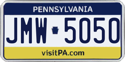 PA license plate JMW5050