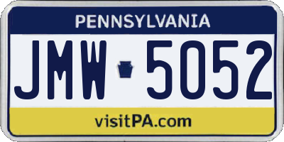 PA license plate JMW5052