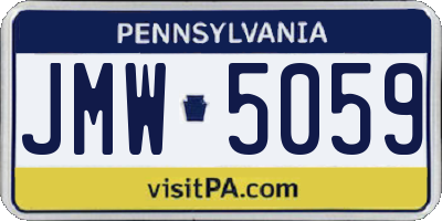 PA license plate JMW5059