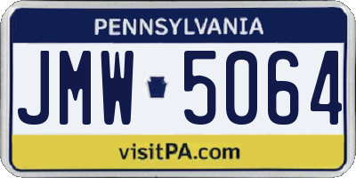 PA license plate JMW5064