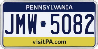 PA license plate JMW5082