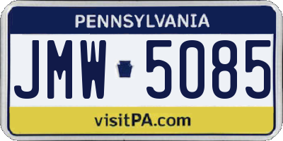PA license plate JMW5085