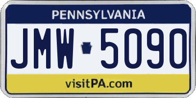 PA license plate JMW5090