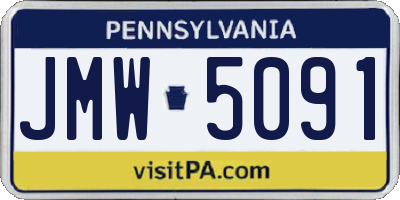 PA license plate JMW5091