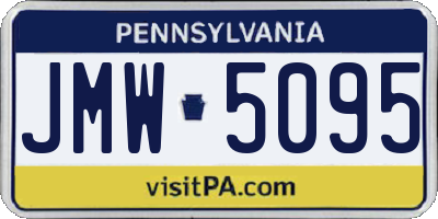 PA license plate JMW5095