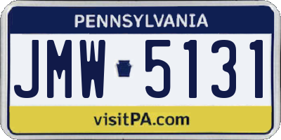 PA license plate JMW5131