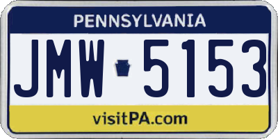 PA license plate JMW5153