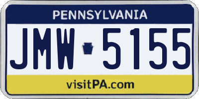 PA license plate JMW5155