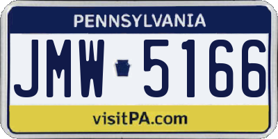 PA license plate JMW5166