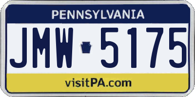 PA license plate JMW5175