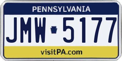 PA license plate JMW5177