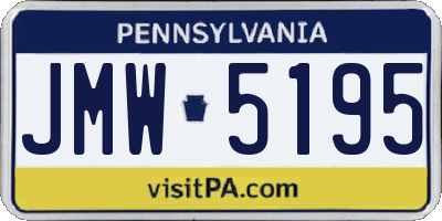 PA license plate JMW5195