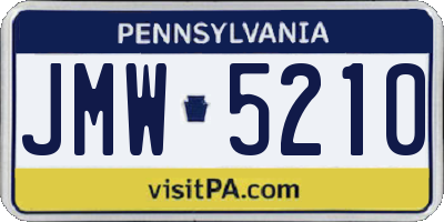 PA license plate JMW5210