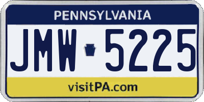 PA license plate JMW5225