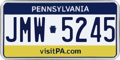 PA license plate JMW5245