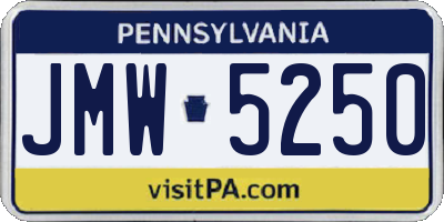 PA license plate JMW5250