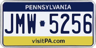 PA license plate JMW5256