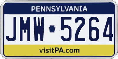 PA license plate JMW5264
