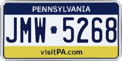 PA license plate JMW5268