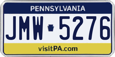 PA license plate JMW5276