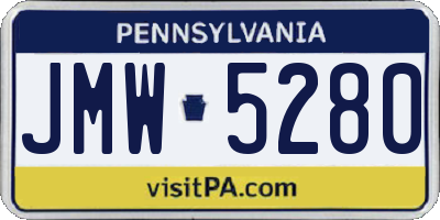 PA license plate JMW5280