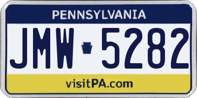 PA license plate JMW5282